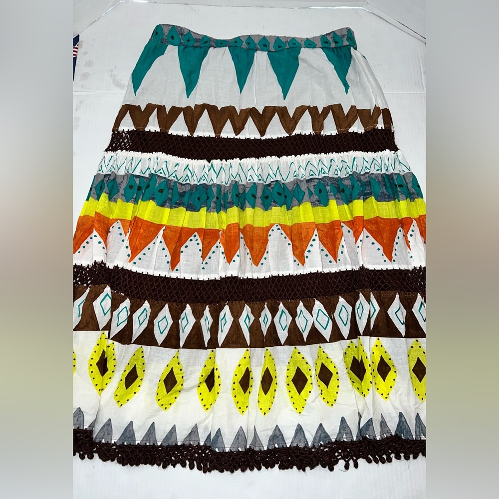 SAKS FIFTH AVENUE Threads Skirt medium Boho  Midi Geometric Lightweight